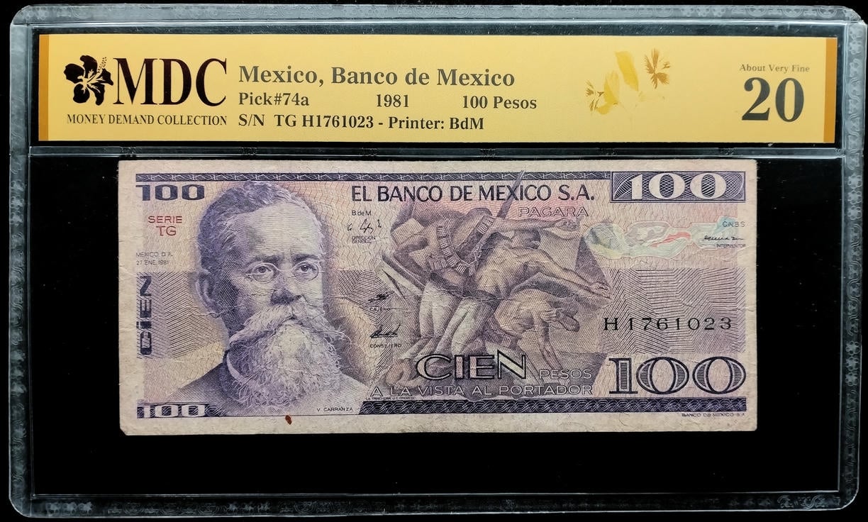 P#74a. Mexico. 100 Pesos. 1981. TG H1761023. MDC 20