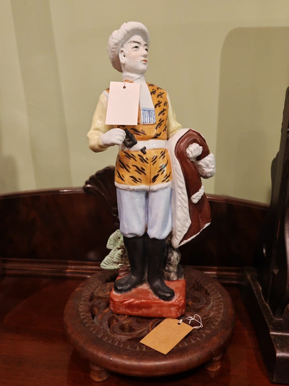 Vintage Figurine Resembling German Bisque Figures Depicting Eastern Men from the Late 19th Century. 