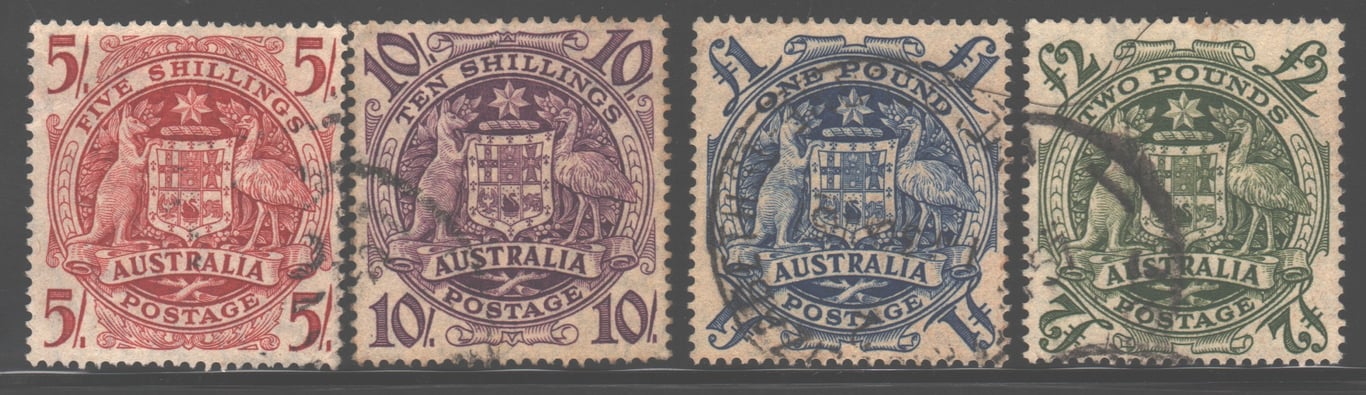 Australia, 1945-1950, Used, King George VI, Top Values, 5 Shillings - 2 Pounds