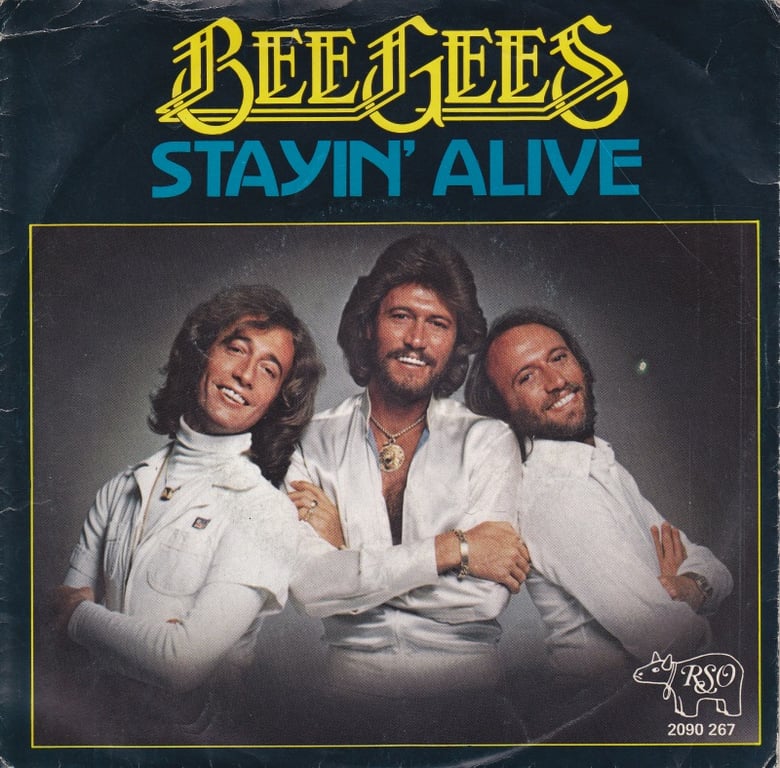 STAYIN' ALIVE - The Bee Gees record cover