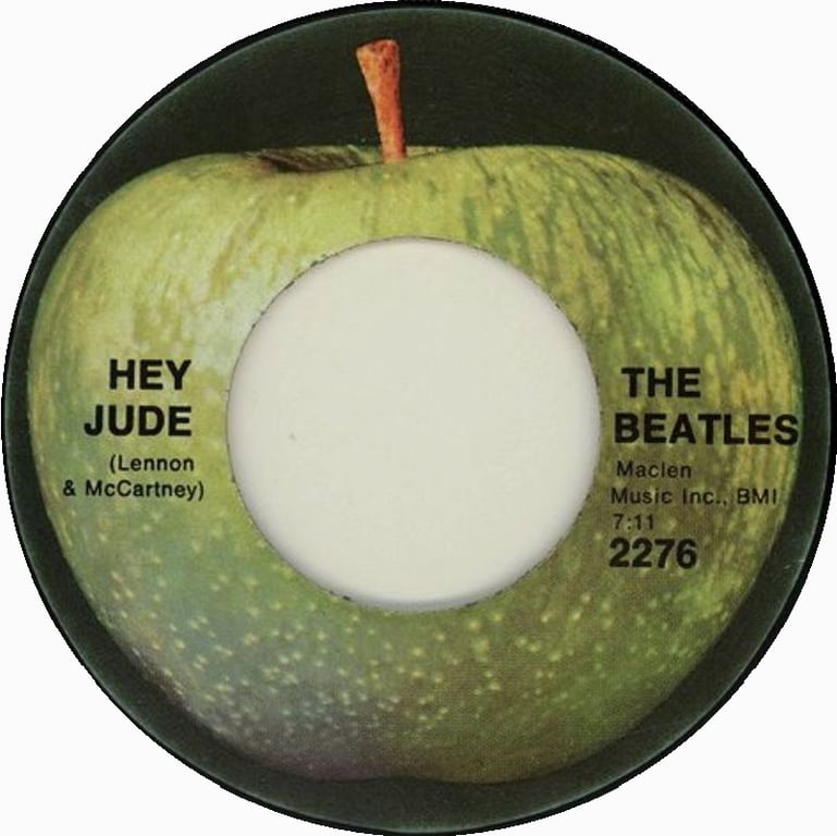 The Beatles - Hey Jude 7-inch label