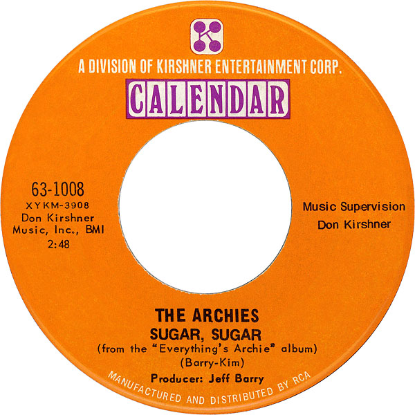 The Archies - Sugar, Sugar 7-inch label