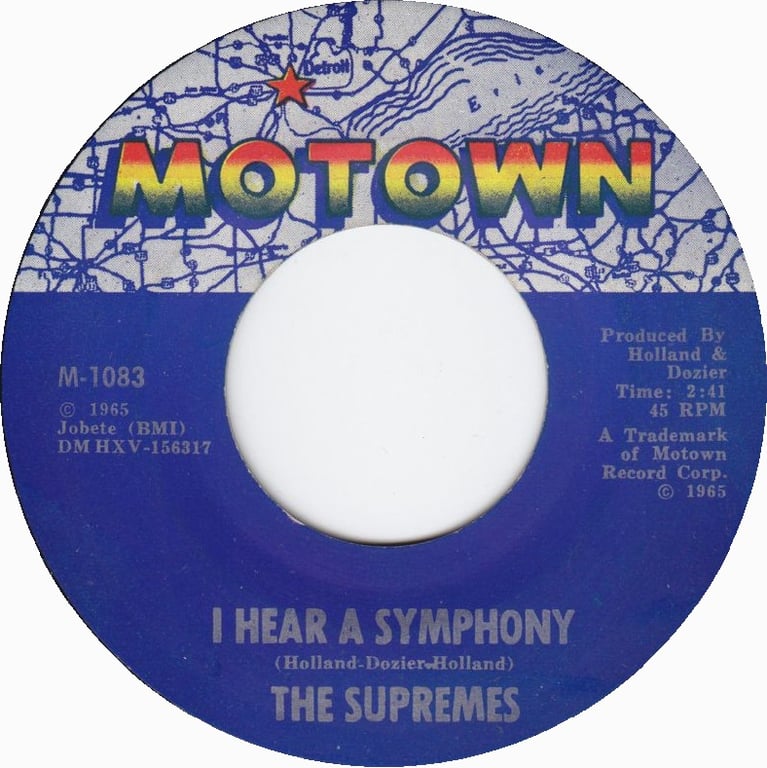 The Supremes - I Hear a Symphony 7-inch label