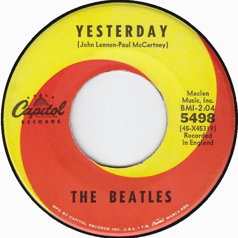 The Beatles - Yesterday 7-inch label