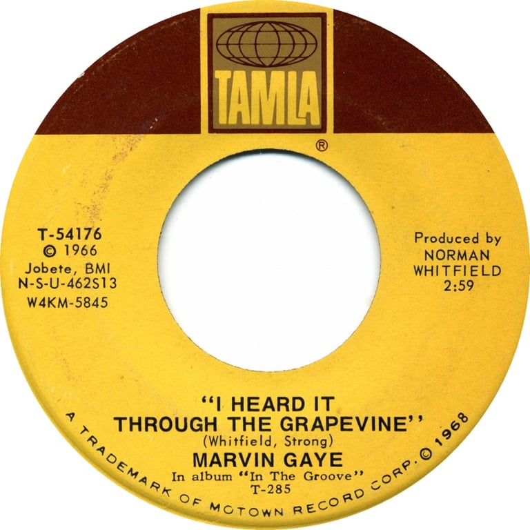 Marvin Gaye - I Heart It Through The Grapevine 7-inch label