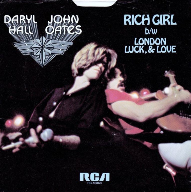 RICH GIRL - Daryl Hall and John Oates record cover