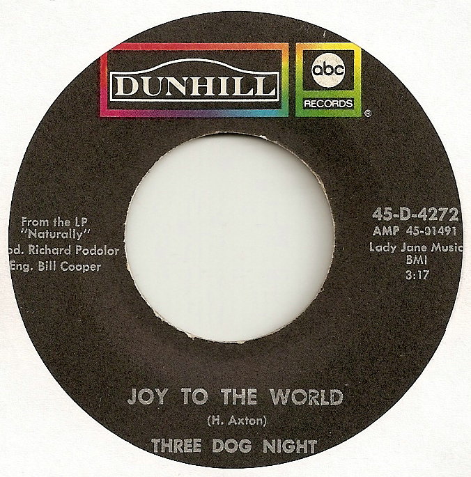 JOY TO THE WORLD - Three Dog Night record cover