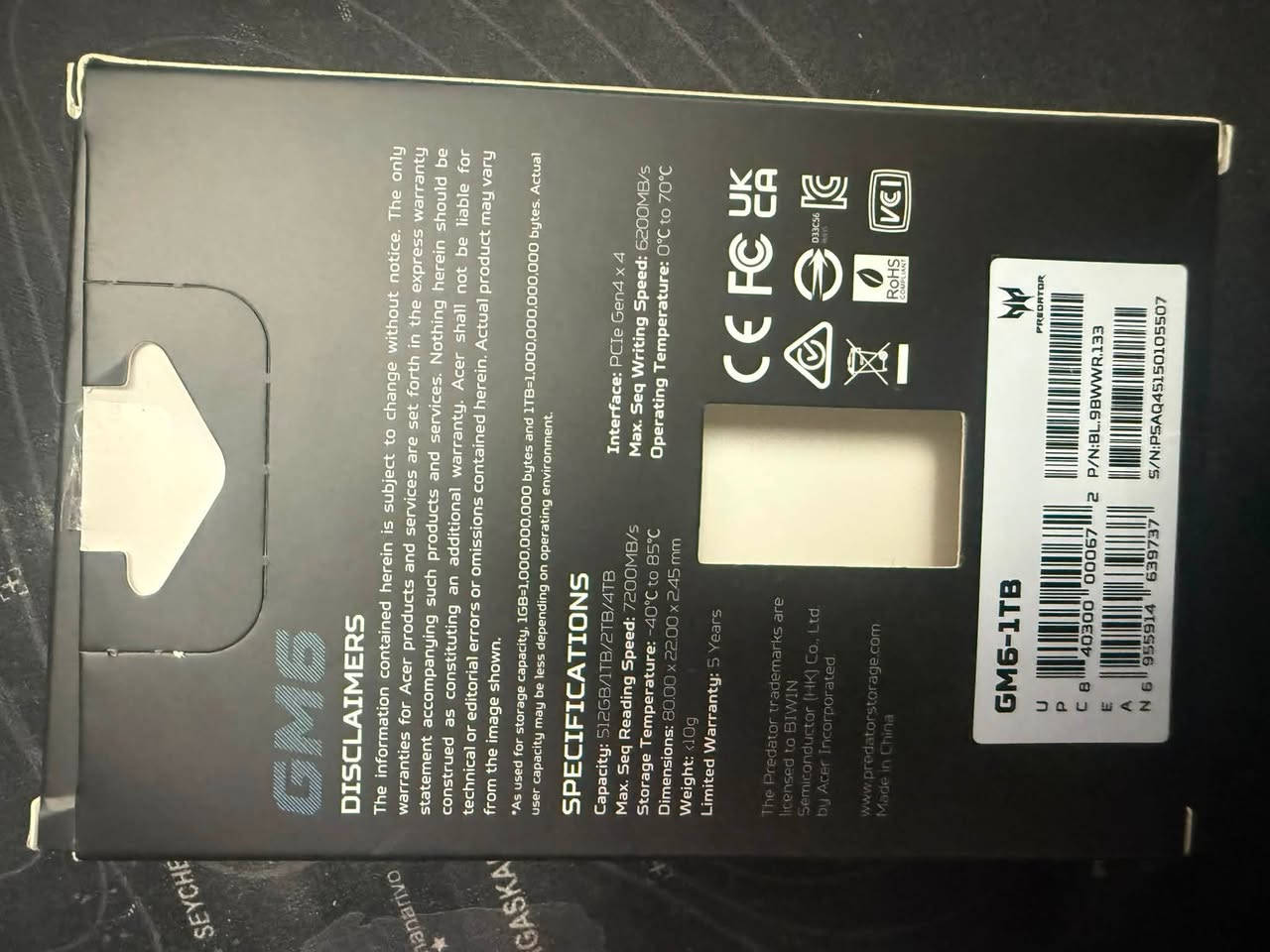 عندي m.2 للبيع
Samsung 990 pro with hitsenk 
سرعته 7450

السعر 500نضيف
كلشي مابي

Predator 
سرعته 7200

السعر 200
جديد

بغداد الحرية 
***********
***********
