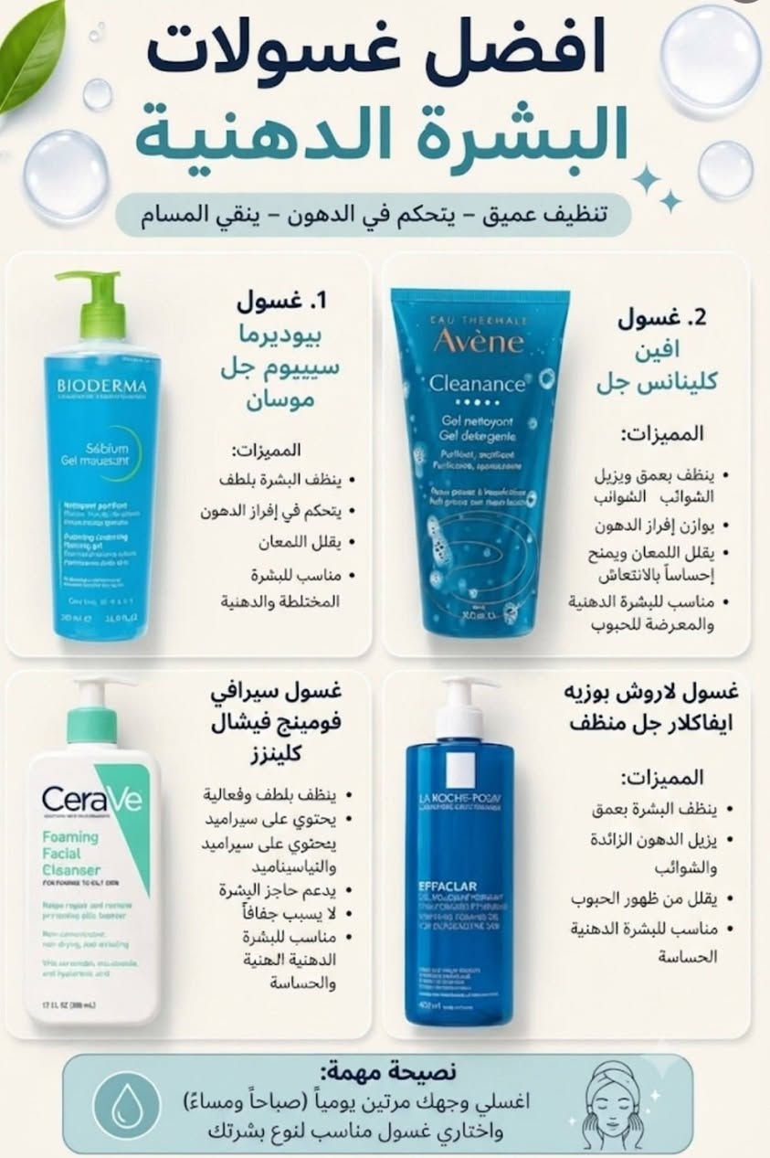 ✨🧴 روتينك الصح يبدأ من اختيار المنتجات المناسبة لبشرتك! ✨

إذا كانت بشرتك دهنية أو مختلطة ومعرّضة للحبوب، فاختيار المنتجات المناسبة يساعدك على التحكم بالإفرازات الدهنية، تقليل اللمعان والحفاظ على بشرة نظيفة وصحية 🤍🌿

🫧 غسولات مناسبة للبشرة الدهنية
💧 مرطبات خفيفة بدون انسداد المسام
✨ سيرومات للمساعدة على تقليل الدهون وآثار الحبوب
☀️ واقيات شمس خفيفة بتركيبة مناسبة للبشرة الدهنية

ومن أهم النصائح: لا تكثرين المنتجات بنفس الوقت، اختاري روتين بسيط ومناسب لبشرتك واستمرّي عليه 🌸

📌 احفظي المنشور حتى ترجعين له وقت اختيار منتجاتك
💬 وإذا محتارة شنو الأنسب لبشرتك، اكتبي لنا نوع بشرتك ونساعدك بالاختيار 🤍

📍للاستفسار، زورونا داخل الصيدلية أو راسلونا لمعرفة إذا كان مناسبًا لك.

⭕الفرع الاول 

بغداد _ المعامل _ الحسينيه _ مقابل جامع الشهيد الصدر.

⭕الفرع الثاني 

بغداد - المعامل - منطقة الباوية - مقابل مخبز باب الحارة.

📞 للتواصل وطلب الاستشارة الطبية (مجاناً):
***********

صحتكم تهمنا.. أهلاً وسهلاً بكم ! 🤍

📱 تابعونا على صفحاتنا الرسمية:

🔹 تيك توك: tiktok.com/@safe_er66

🔹 إنستغرام: https://www.instagram.com/safe_er66?igsh=Y2Zrb3ludGlub25k

تلي كرام :👈https://t.me/Hs28h

#العناية_بالبشرة #البشرة_الدهنية #روتين_البشرة #حب_الشباب #واقي_الشمس
