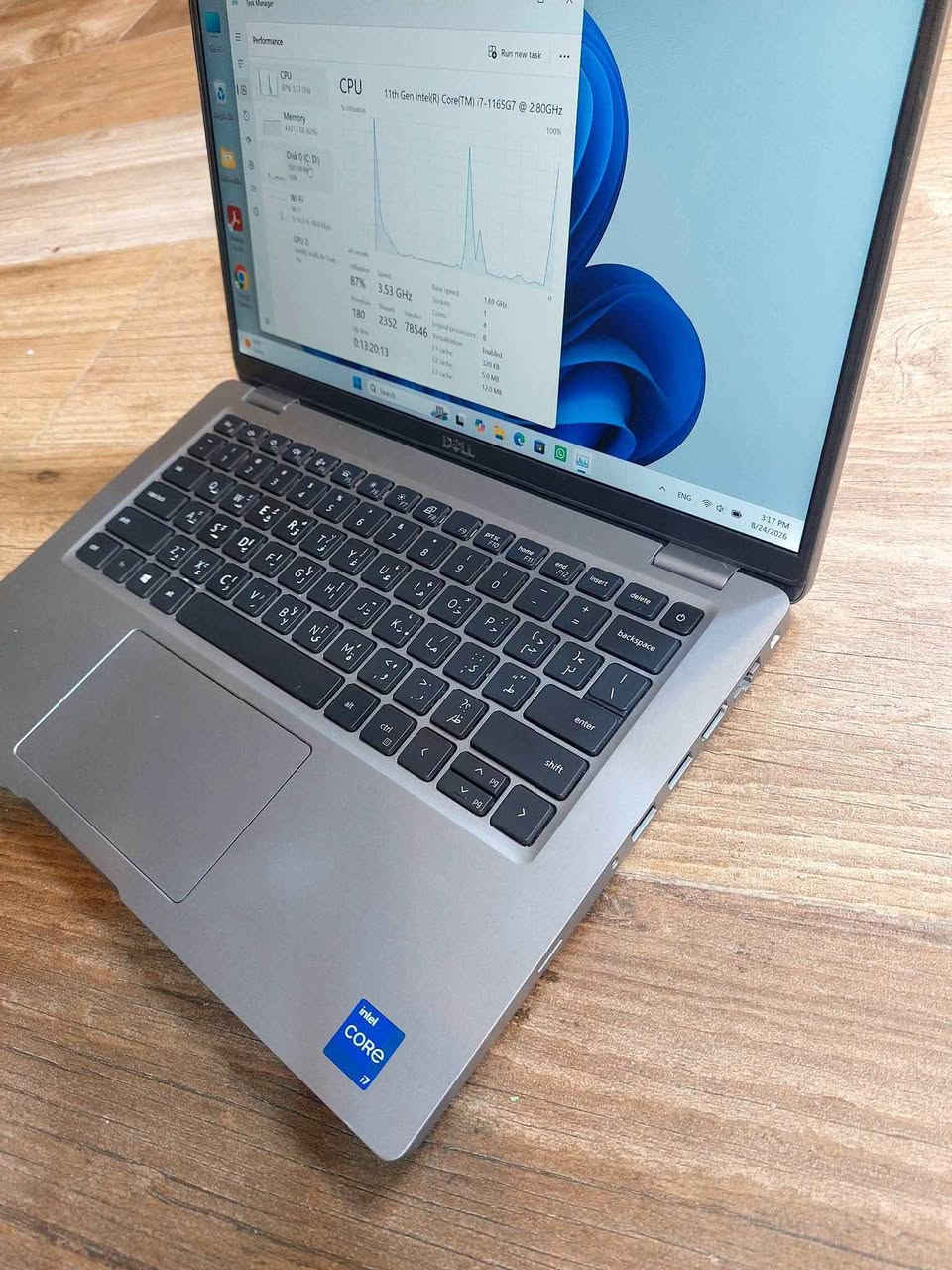 موديل مميز مواصفات ممتازة شاشة  بحجم كبير 14" معالج قوي جدا Ci7 جيل الحادي عشر.
. 
السعر ثابت 380 عراقي  فقط شامل الحقيبة والتوصيل 
. 
Dell Latitude 5420 Ci7 جيل الحادي عشر 
 المعالج Cpu Core i7-11th 
RAM 8gb ddr4 قابل للتطوير 
Hard 256GB nvme قابل للتطوير 
14 screen حجم الشاشة FHD   
للحجز والاستفسار التواصل 
 *********** واتساب 
العنوان بغداد شارع بغداد, العراق

نص مكتوب في الصور:
- Dell 5420
- كور i7 الجيل 11 حجم 14
- رام 8 هارد 256ssd
- السعر 380 الف
- User Microsoft Telegram This PC Recycle Bin Active online Acrobat Reader Google Chrome 112 F Sunny Task Manager Run new task Performance CPU 11th Gen Intel(R) Core(TM) i7-1165G7 @ 2.80GHz CPU 2% 1.57 GHz Memory 4.5 / 7.4 GB (61%) Disk 0 (C: D:) SSD (NVMe) 3% Wi-Fi Wi-Fi S: 0 R: 0 Kbps GPU 0 Intel(R) Iris(X) Xe Grap... 0% CPU Utilization 60 seconds Utilization 2% Speed 1.57 GHz Processes 179 Threads 2367 Handles 78094 Up time 0:13:20:24 Base speed 2.60 GHz Sockets: 1 Cores: 4 Logical processors: 8 Virtualization: Enabled L1 cache 320 KB L2 cache 5 MB L3 cache 12 MB Search