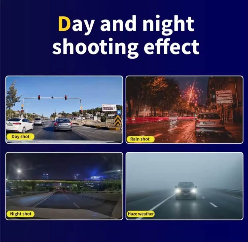 داش كام بسعر 25 ألف والتوصيل مجاني 
إي استفسار خاص

نص مكتوب في الصور:
- X01-2CAM 2camera 1*1080P Dual Dash Cam NO WIFI 1*Car charger 1*Rear Camera 1*Manual USER MANUAL
- 2 Camera (No Rear Camera) WIFI DVR x 1 Charge x 1 User Manual User Manual x 1
- Insde 1080P
- Day and night shooting effect
- Day shot
- Rain shot
- Night shot
- Haze weather