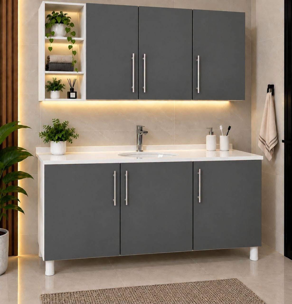 سنك وملحق خشب mdf قياس متر ونص
 السعر 210 الف

اذا اضافة ثلاث مجرات اضافة 25 الف على السعر
اذا اضافة مجر واحد اضافة 10. الف على السعر
اذا المرمر لون اسود او رصاصي اضافة 5 الف على السعر
