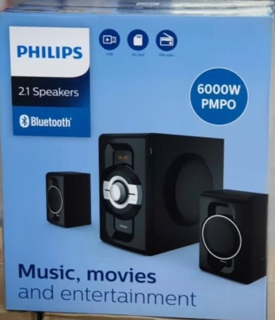 🔊 للبيع Philips MMS2260B 2.1

سماعة أصلية من Philips، جديدة بالكامل بالكارتون ولم تُستخدم.

المواصفات:
• نظام صوتي 2.1
• القدرة: 60W RMS
• Subwoofer حجم 6.5 إنش
• Bluetooth 4.2
• USB
• SD Card
• FM Radio
• ريموت تحكم
• مدى التردد 20Hz – 20kHz
• سماعتان + Subwoofer

📦 جديد بالكارتون الأصلي

💰 السعر: 100,000 دينار فقط

نص مكتوب في الصور:
- PHILIPS MMS2260B 2.1 Speakers صوت قوي وتجربة استماع مميزة 6000W PMPO 60W RMS القدرة الكلية Subwoofer 6.5" Bluetooth 4.2 USB SD Card FM Radio ريموت تحكم Music, movies and entertainment 2.1 Channel نظام 2.1 20Hz - 20kHz مدى التردد 6.5" حجم السبوفر 3" x 2 حجم السماعات Bluetooth 4.2 بلوتوث USB تشغيل من USB SD Card تشغيل كرت كرت ميموري FM Radio رadio FM Remote Control ريموت تحكم جديد بالكرتون الموقع: (حدد منطقتك) السعر: 120,000 دينار عراقي