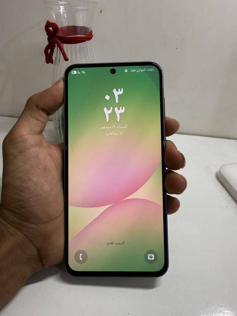 السلام عليكم جهاز سامسونج A56 5G قطعه نضيف جداً استعمال شي قليل وتر بروف الجهاز مكفول كفاله عامه نسخه الشرق الاوسط عربي دبل خط ذاكره ٢٥٦ تفحص وين مايعجبك سعره 450 وبي مجال بسيط مكاني القاسم ***********
