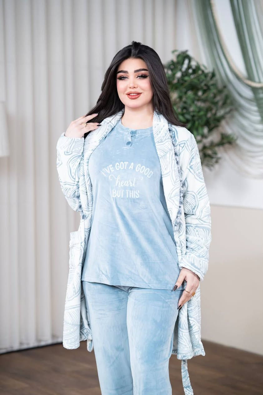 بجامة شتائي • مخمل سوفت • مقاس L-3XL