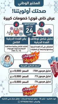 بكج الغدة الدرقية • تحاليل TSH T3 T4 • خصومات