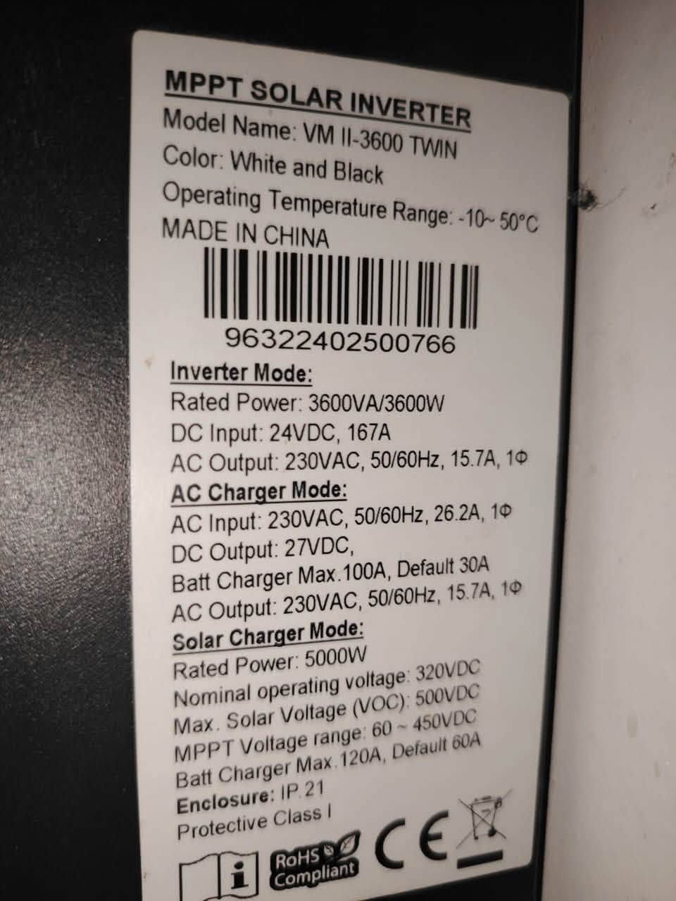 ☀️ منظومة طاقة شمسية مستخدمه للبيع ⚡
8 نهاري 6 ليلي 

الضمان تشغيل فقط

🔋 4 بطاريات Growatt PowerZone 230Ah

⚡ إنفيرتر قدرة 3600 واط

☀️ 4 ألواح 550 واط 

📌 المنظومة كاملة وجاهزة للعمل.

💰 السعر: مليون و850 الف

📞 للاتصال: ‭***********‬

