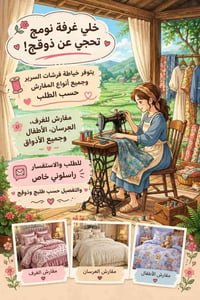 خياطة • مفارش حسب الطلب • مفارش العرسان