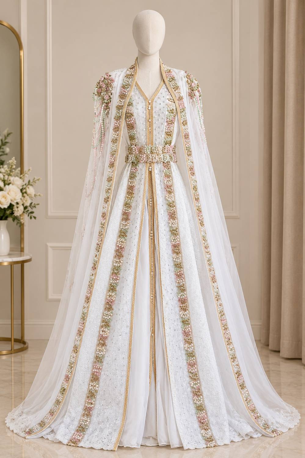 قفطان مناسبات • شغل يدوي ثقيل • وزن ٦٠-٦٦