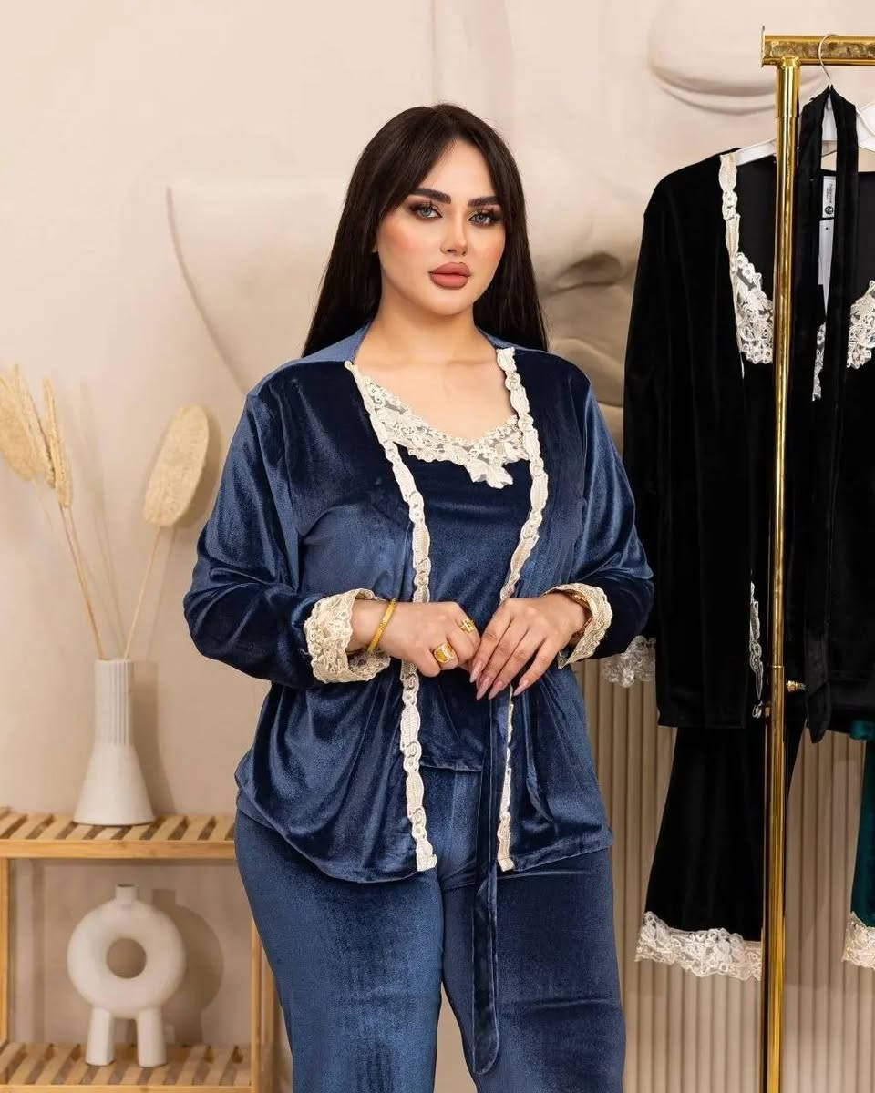 تراك 3قطع • مخمل دانتيل • اقل طلب درزن
