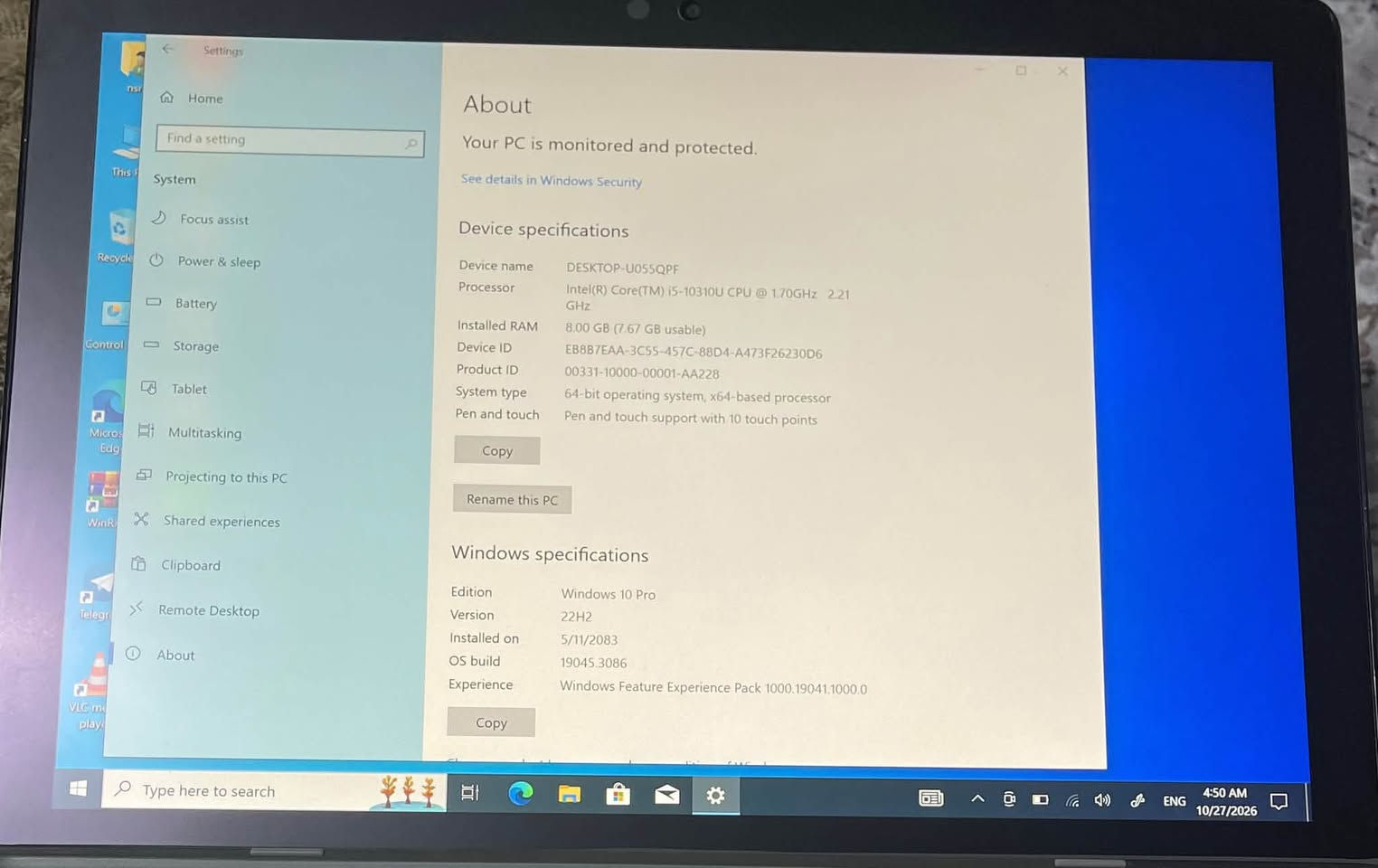 ديل لاتيتيود ٧٢١٠ • لمس ٢ في ١ • i5-10310U