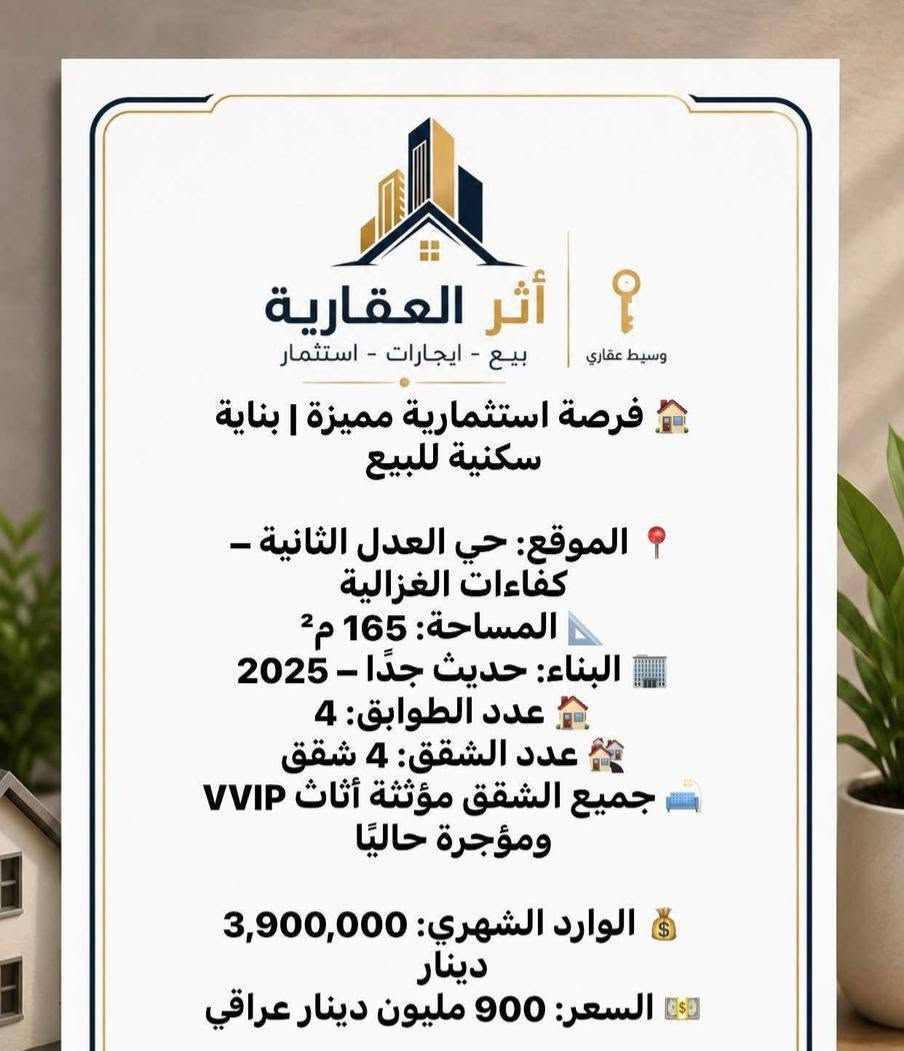 🏠 بيوت للإيجار والبيع متوفرة

إذا تبحث عن بيت للإيجار أو الشراء، نوفر لكم خيارات مختلفة وبأسعار مناسبة 🤍

📍 للجادين والاستفسار عن الموقع، السعر والتفاصيل
📲 التواصل عبر الواتساب:
***********

✨ للاستفسار والحجز، راسلونا على الواتساب.
