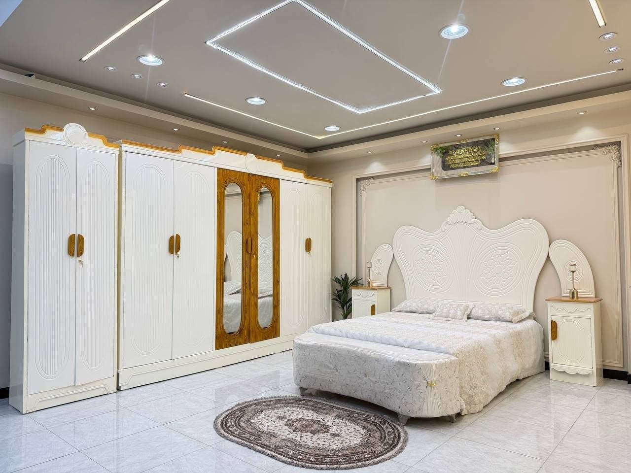غرف نجاره عراقية • ٨ قطع • سرير ٢٠٠×١٦٠