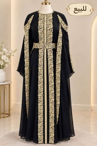 فستان أسود • شغل ذهبي • نظيف