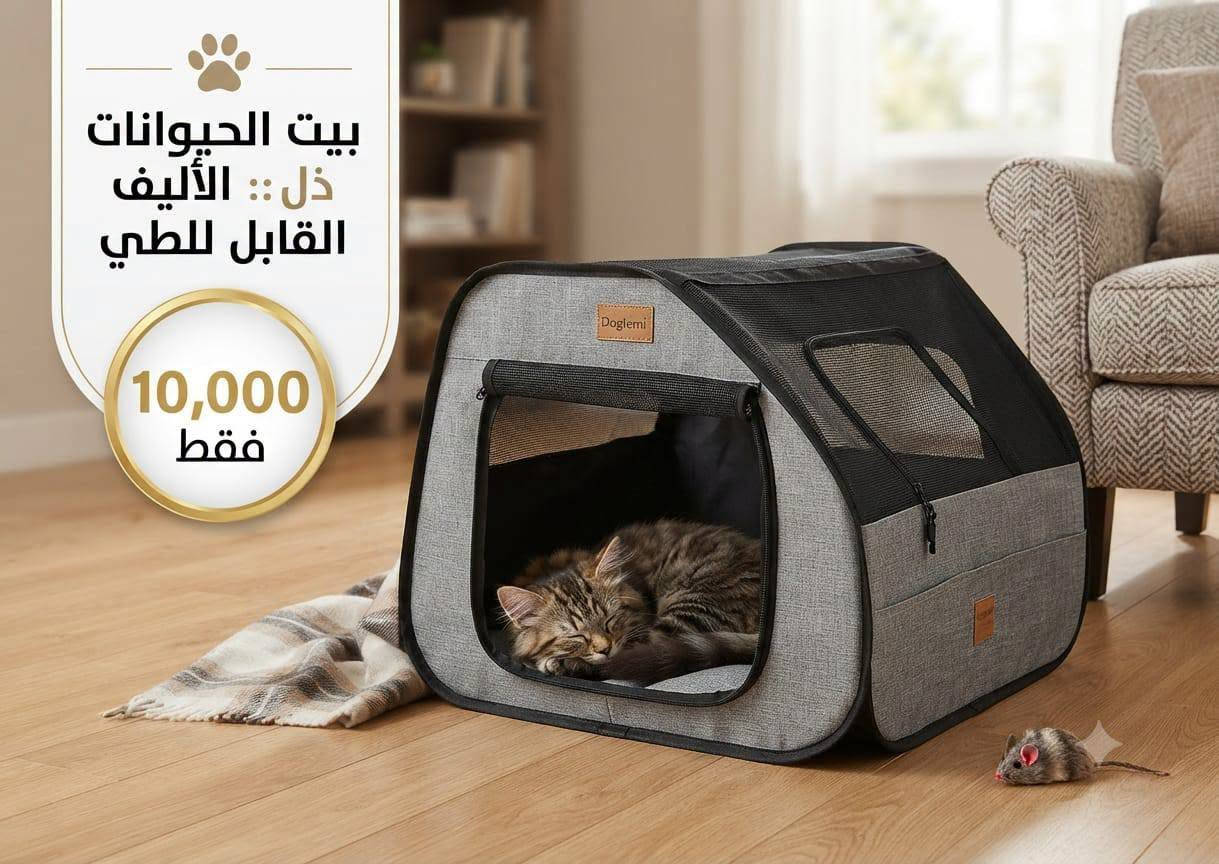بيت قطط فاخر • درج للحيوانات • مدفأة يد ذكية