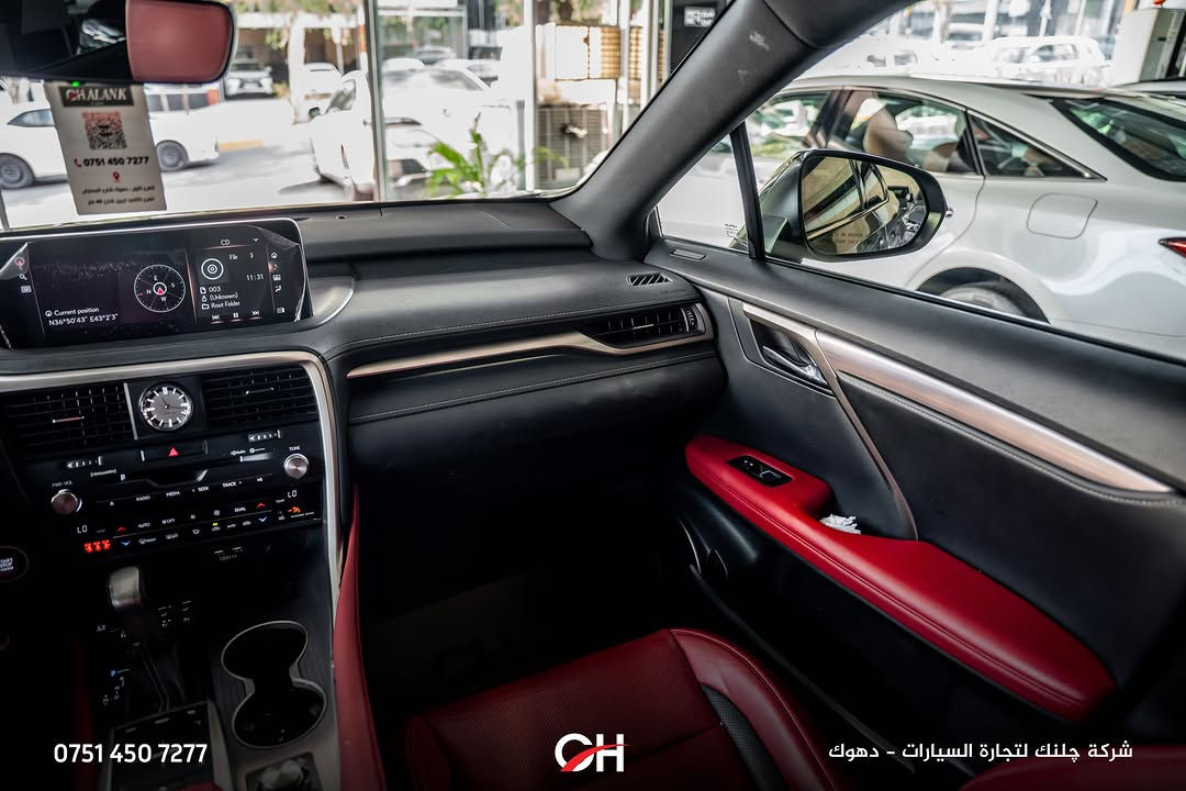 Lexus RX 350 F Sport

السنة: 2022
الممشى: 32,000 ميل
الحالة: USA
الموقع: دهوك

المحرك ونظام الدفع:

* محرك V6 سعة 3.5 لتر
* القوة: 295 حصان
* العزم: 370 نيوتن متر
* ناقل حركة أوتوماتيك 8 سرعات
* نظام دفع AWD

المواصفات:

* فئة F Sport
* شاشة وسطية
* Apple CarPlay + Android Auto
* كاميرا خلفية
* حساسات أمامية وخلفية
* مقاعد جلد رياضية
* مقاعد أمامية كهربائية
* تدفئة وتبريد المقاعد
* فتحة سقف
* تشغيل ودخول ذكي
* مثبت سرعة
* مصابيح LED
* جنوط F Sport
* أنظمة أمان ومساعدة السائق

📞 ***********
شركة جلنك وليد صبري – دهوك

#Chalank_cars_duhok

نص مكتوب في الصور:
- *********** CH شركة چلنك لتجارة السيارات - دهوك
- *********** شركة چلنك لتجارة السيارات - دهوك
