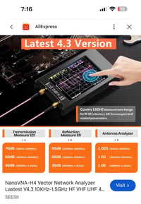 NanoVNA-H4 • 10kHz-1.5GHz • إصدار 4.3