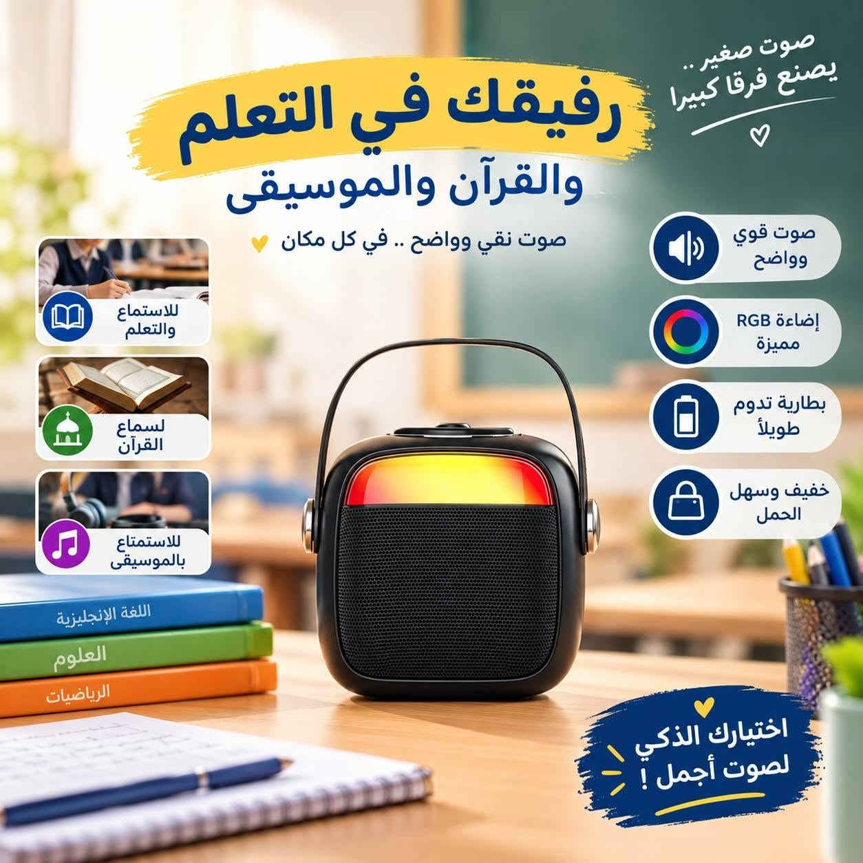 صوت نقي • بطارية تدوم • إضاءة RGB