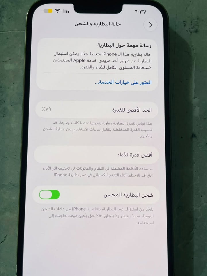 ايفون ١٣ برو ماكس • بطارية ٧٩٪ • كسر بالظهر