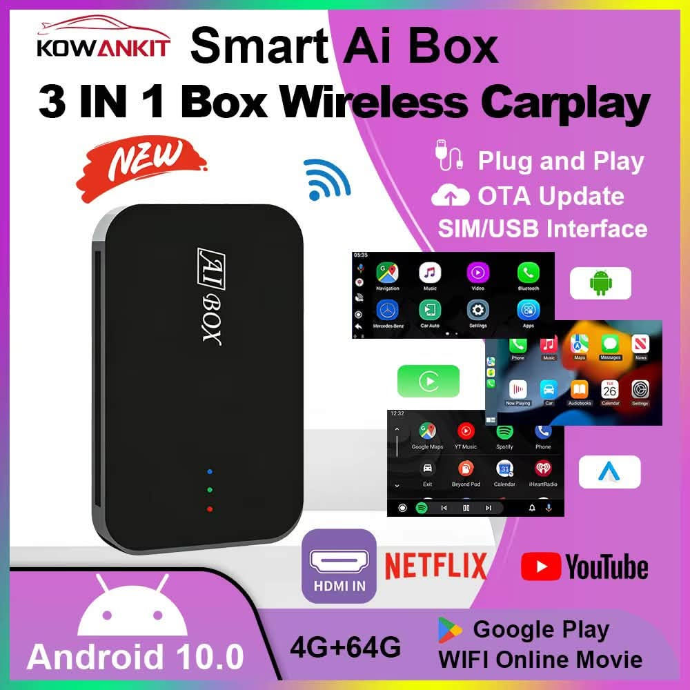 كاربلي Al BoX
يوتيوب+سوق بلي+كوكل +نتفلكس وحمل تطبيقات على كيفك
السعر 70 قفل 

متوفر 3 قطع كبس 

توصيل متوفر لكل العراق

نص مكتوب في الصور:
- 2022 X-PLAY ANDROID BOX เปลี่ยนเครื่องเล่นเดิมติดรถเป็นจอแอนดรอยด์ สำหรับจอเดิมติดรถ ที่รองรับ Works with androidauto Works with Apple CarPlay PLAY1 -RAM 2GB -ROM 32GB
- KOWANKIT Smart Ai Box 3 IN 1 Box Wireless Carplay NEW Plug and Play OTA Update SIM/USB Interface AI BOX HDMI IN NETFLIX YouTube Android 10.0 4G+64G Google Play WIFI Online Movie