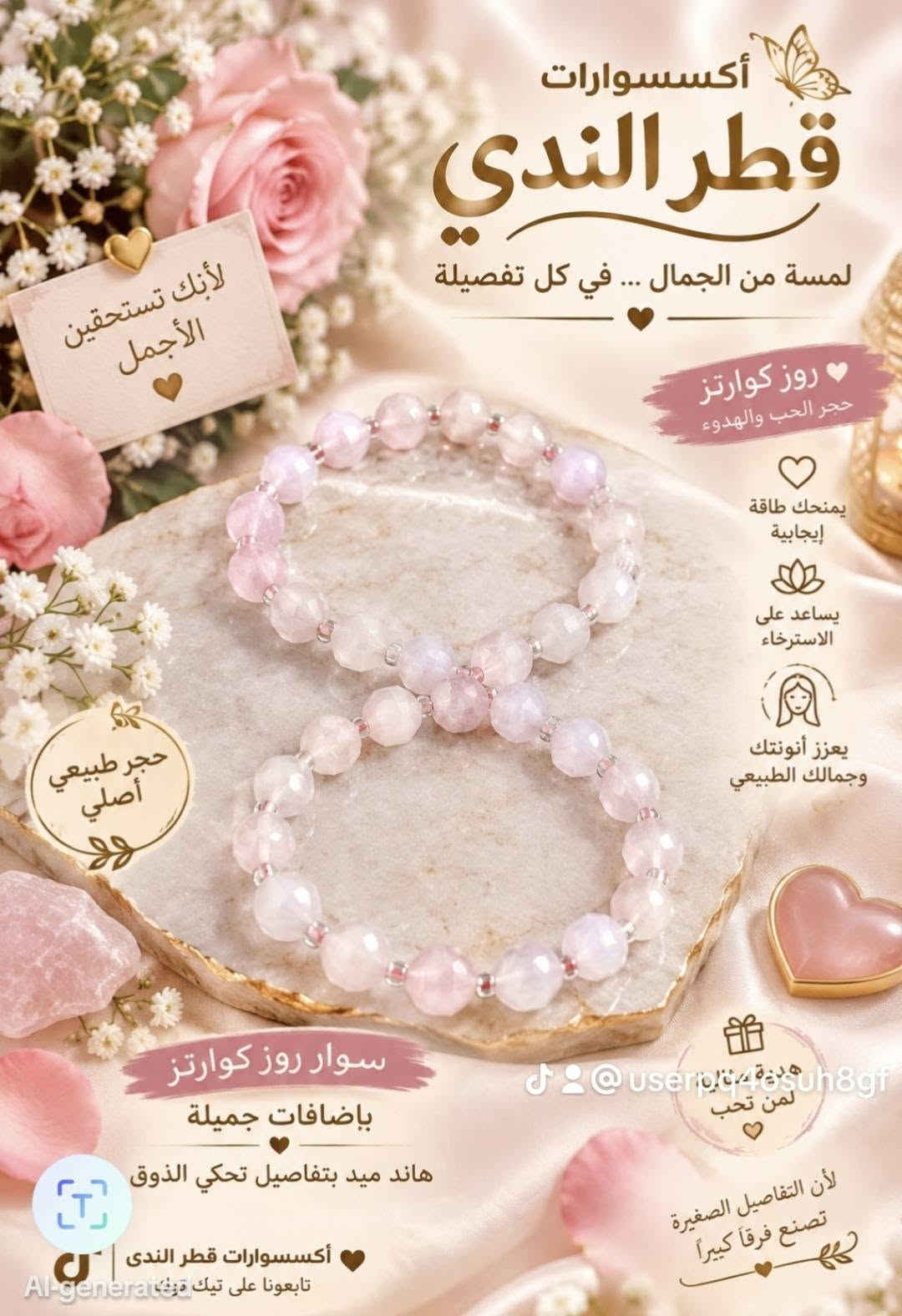 لا توجد تفاصيل

نص مكتوب في الصور:
- اكسسوارات قطر الندى
- سحر الطبيعة وطاقة الحب 🌸✨
- مجموعة الروز كوارتز الطبيعي
- دللي نفسكِ بأناقة لا تنتهي 💕✨
- سحر الروز كوارتبز الطبيعي 🌟
- لمسة تفيض بالحب والأنوثة 💕
- تمييزي بإطلالة فريدة.. واطلبي سوارك الآن! 🌟 📱
- اختيار زبونتي قطر الندى قلادة حجر جمشت و روز كوارتز طاقة حب هدوء و صفاء نعومة و أنوثة كل قطعة مختارة بعناية من أجلك نعومة الورد... هدوء الجمشت اكسسوارات قطر الندى لمسة جمال... تعكس طاقتك اكتشفي مجموعتنا الآن
- قطر الندى.. كوني رقيقة، كوني أنتِ، وتألقي بطاقة الروز كُوَارتِز الوردية. هدية من الطبيعة لروحك.. يمنحكِ طاقة الحب والسكينة يعزز الثقة بالنفس يُحسن المزاج ويجلب الراحة ويضيف لمسة من الجمال والأنوثة لحياتك. لأنك تستحقين كل ما هو جميل .. أكسسوارات قطر الندى إهداء لعشاق حجر الروز كُوَارتِز لمسة من الطبيعة ...... وأناقة تدوم
- سحر الروز كوارترز الطبيعي ✨
- أناقة تلامس الروح وتليق برقتكِ 💕
- أكسسوارات قطر الندى
- لمسة من الجمال ... في كل تفصيلة
- لأنك تستحقين الأجمل
- روز كوارتق
- حجر الحب والهدوء
- يمنحك طاقة إيجابية
- يساعد على الاسترخاء
- يعزز أنوثتك وجمالك الطبيعي
- حجر طبيعي أصلي
- سوار روز كوارتق باضافات جميلة
- هاند ميد بتفاصيل تحكي الذوق
- هدية لمن تحب
- لأن التفاصيل الصغيرة تصنع فرقاً كبيراً
- تابعونا على تيك توك
- اكسسوارات قطر الندى حجر روز كوارتر الطبيعي طاقة الحب .. جمال من الطبيعة يعزز الحب والانسجام ويفتح طاقة القلب يساعد على تهدئة المشاعر ويمنح راحة نفسية جمال ناعم بلون الوردي لمسة أنثوية راقية طاقة إيجابية وحماية من الطاقات السلبية طبيعي 100% جودة مضمونة اختاري طاقتك .. واكتشفي جمالك Hand made للطلب والاستفسار مراسلة الصفحة
- اكسسوارات قطر الندى سوار حياكة هاند ميد بكل خيط... حكاية جمال وطاقة إيجابية مصنوع بعناية وحــب أحجار طبيعية مختارة بعناية طاقة إيجابية ترافقك كل يوم هدية مثالية لمن تحب Hand made تميزي بأناقتك واختاري ما يعكس طاقتك جمال يدوم... لأنك تستحقين الأفضل. اكسسوارات قطر الندى | صنع بحب في قطر الندى