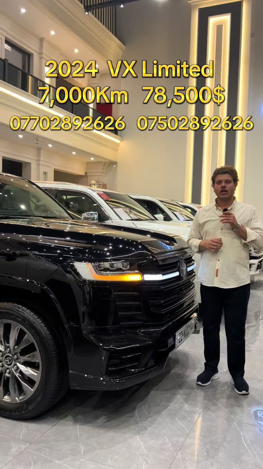#iran #iraq #kurdistan #erbil #toyota   2024  VX  Limited  7,000Km   78,500$        ***********   ***********

نص مكتوب في الصور:
- 2024 VX Limited 7,000Km 78,500$ *********** ***********