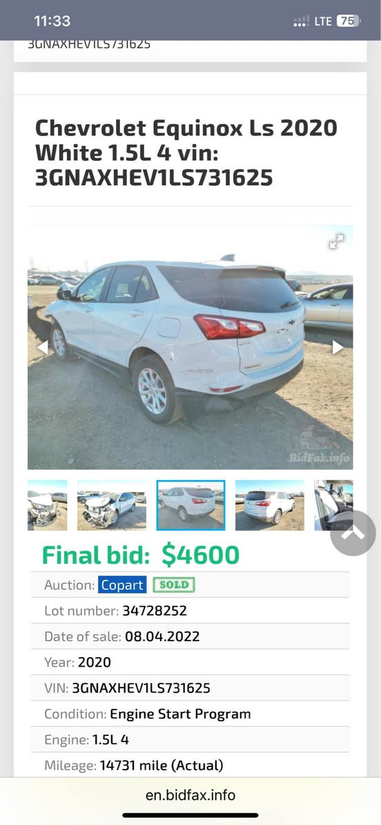 chevrolet equinox
2020

بۆنیت و چاملغ  سبوغ  سەیارەکە یەک دەستە و زۆر خاویێنە.   گێر و مەکینە بەشەرت نەکراوەتەوە مەکینە ١.٥  تۆربۆ ی مەرغوب    کۆبۆنی. بەنزینی هەیە. 
***********
***********
سعر ١٢٨. مەجال. أربيل, العراق
