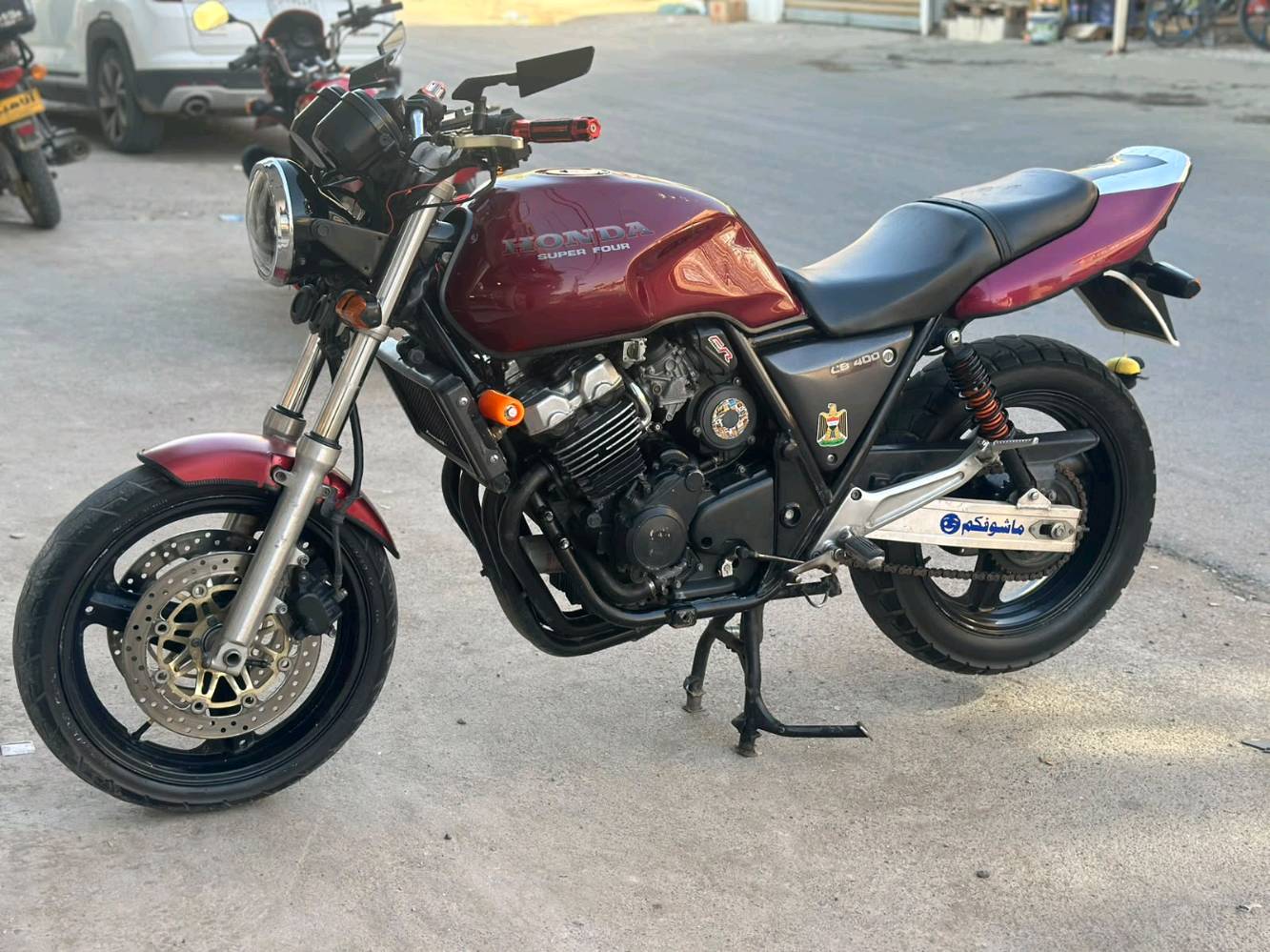 دراجه cb400 جيل اول 16ولف كامله مكمله كفاله عامه محرك مكفول مامفتوح شلعه معدل خير من الله دراجه كهربائيات كلهه شغاله ناعمه كزوز طرب سويجين دراجه نضافه موضحه بالصور للبيع او المراوس بتي ماكس 
الاستفسار ***********
