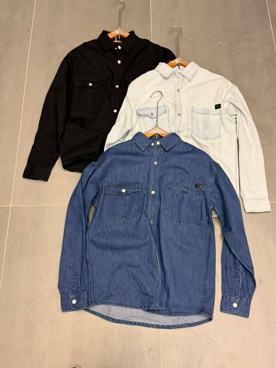 قميص جينز • درزن ١٢ • قياس S-XL