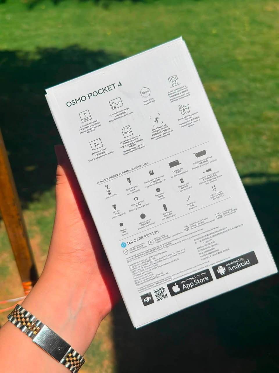 📸 للبيع DJI Osmo Pocket 4 Creator Combo

كامرة احترافية بحالة ممتازة جدًا، استخدام مرتين او 3 ، مناسبة لصناع المحتوى، تصوير الريلز، اليوتيوب، الفلوقات، والمناسبات.

المواصفات:
✅ تصوير 4K بجودة عالية
✅ مثبت ثلاثي المحاور (Gimbal) لتصوير ثابت واحترافي
✅ تتبع ذكي للوجه والأشخاص
✅ شاشة لمس دوارة
✅ نسخة Creator Combo مع ملحقاتها الأصلية

📦 الكارتون والملحقات الأصلية موجودة.
📍الموقع: ديالى – بعقوبة 

للاستفسار أو المعاينة راسلني على الخاص.
او ع رقم الواتس ***********
اتصال ***********

ملاحظة: البيع بسبب عدم الحاجة، وليس لوجود أي عطل أو مشكلة
