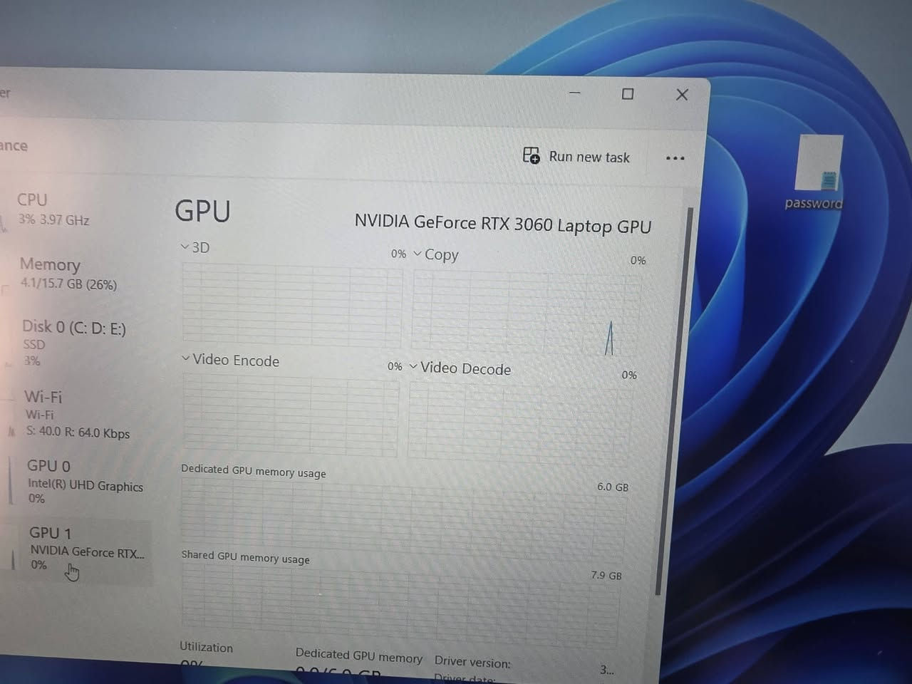 مواصفات الحاسبة
كارت الشاشة  RTX 3060 6GVRAM
المعالج I7 11800H
الرامات 16gb 3200MHz
المساحة 1tb ssd
مواصفات الشاشة
Full hd 
ips
144Hz
مستخدم قليل جدآ
٩٠٠ الف 
توصيل فقط بصره
واتساب ***********
