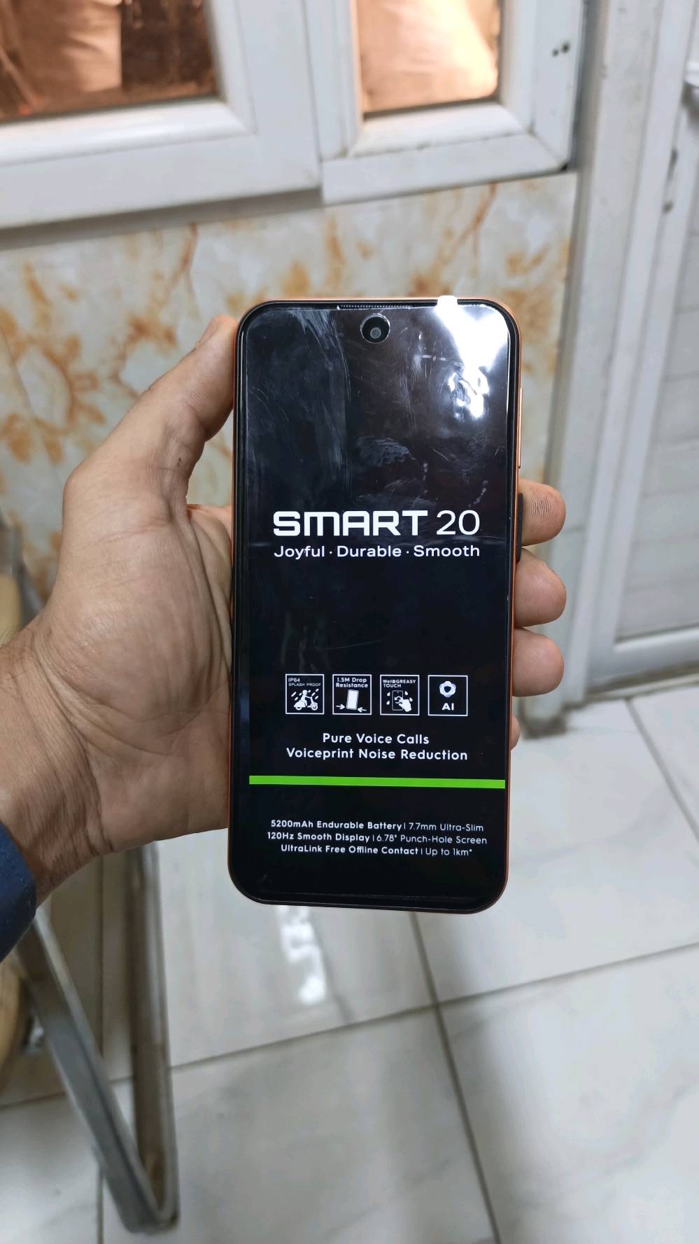 المواصفات
الشاشة: 6.78 إنش IPS LCD
التحديث: 120Hz
الدقة: HD+ ‏720×1576
المعالج: MediaTek Helio G81 Ultimate ثماني النواة
الرام: 4GB، وبعض الإصدارات تدعم توسعة الرام افتراضياً
التخزين: يتوفر  256GB  
الكاميرا الخلفية: 8MP
الكاميرا الأمامية: 8MP
البطارية: 5200mAh
الشحن: حتى 15W
الشبكة: 4G
النظام: Android 16 مع XOS 16
USB: Type-C
شريحتين Nano-SIM
مقاومة: IP64 للغبار ورذاذ الماء، ومذكور تحمل سقوط حتى 1.5 متر. �
Karada Store +١
السماعات: ستيريو
البصمة: جانبية
السماكة: حوالي 7.7 ملم. �
Mkopo Phones
سعة التخزين شكد بالنسخة اللي عندك: 64 لو 128 لو 256؟ وهل الرام 4GB لو بيها توسعة فعلية؟: 
256
الجهاز جديد ومفتوح لو مستعمل؟ وإذا مستعمل، شكد تقريباً عمره وهل عليه كفالة بعد؟: 
جديد
شنو يجي وياه بالعلبة: الشاحن، الكيبل، الجراب، السماعات أو أي ملحقات ثانية؟: 
كامل ملحقات
وين مكانك بالعراق حتى أضيفه بالإعلان، وسعره نهائي لو قابل للتفاوض؟: 
سعر نهاية