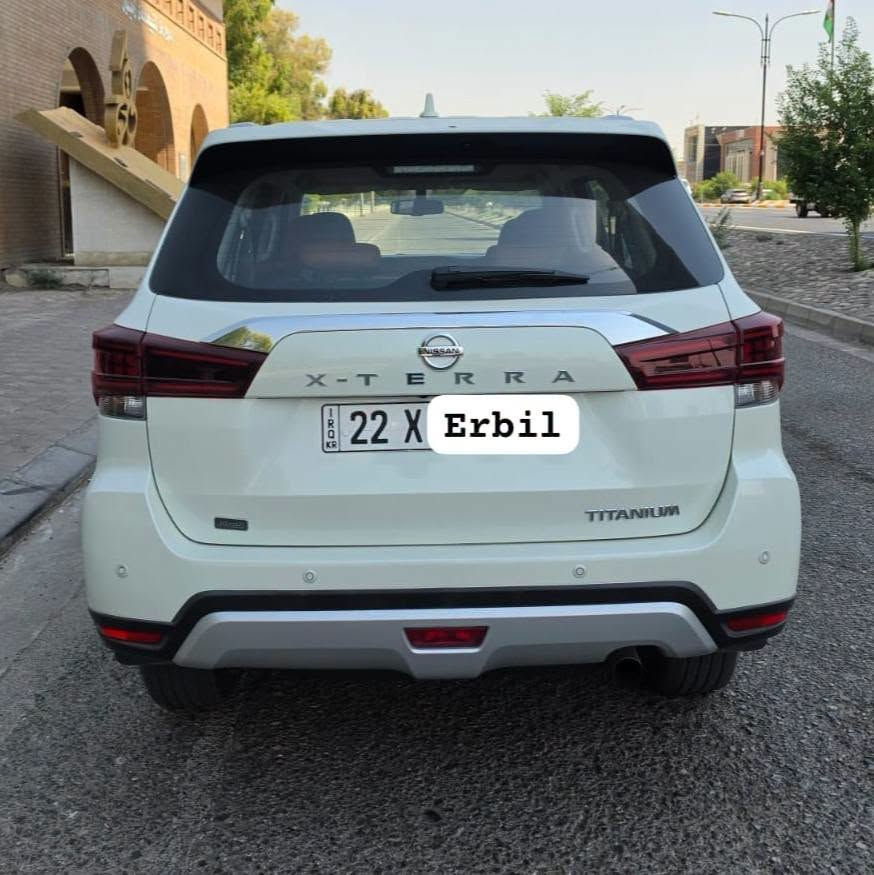نيسان اكستيرا Xterra موديل ٢٠٢٤ 
وكالة السور، ماشية ٥٧٠٠ كيلومتر فقط (السيارة بحالة الوكالة)، مرقم اربيل كامل.

سيارة مواصفات تيتانيوم محرك ٢،٥٠٠ اربع سلندر، اكسل خلفي، ٧ راكب، تبريد مركزي ٣ قطع، تحكم ستيرن، حساسات خلفية، بصمة و تشغيل عن بعد، كراسي خلفي قلاب، شاشة كبيرة وكامرة خلفية (مكان السيارة اربيل)،

التواصل: ***********
