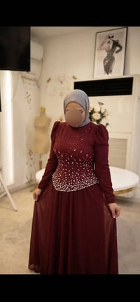 فستان محجبات فخم فخم نزاكي لبسته مره وحده قياس ٤٤مشتريته ب١٢٥وبي مجال ...