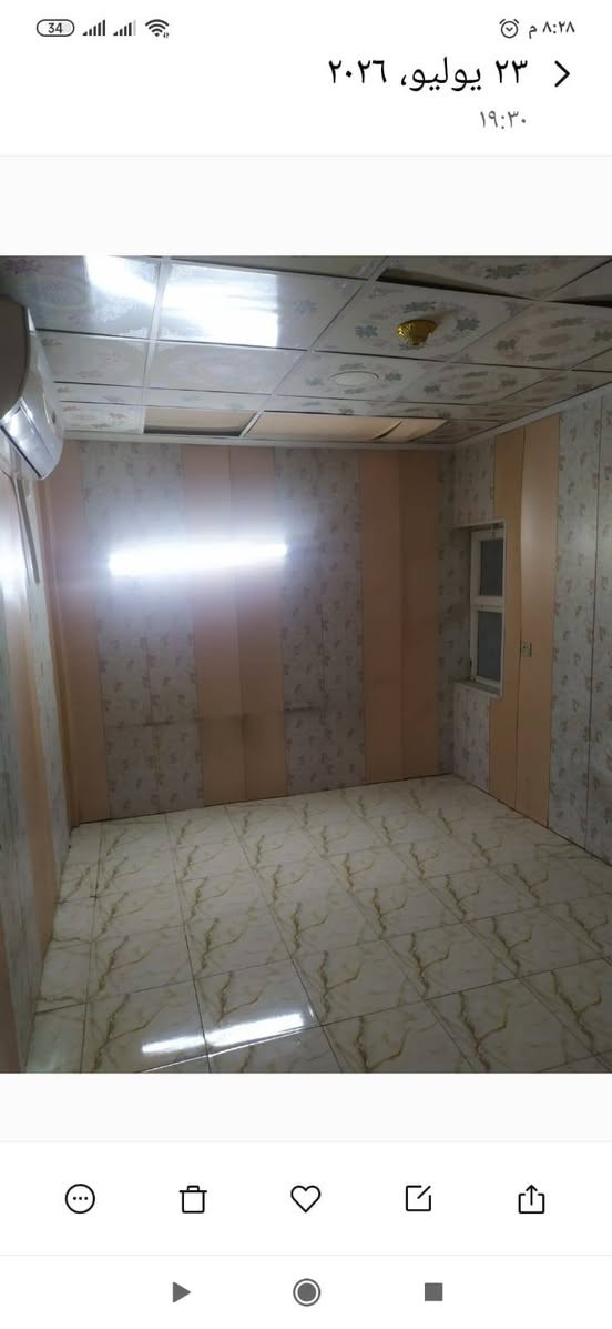 بيت للبيع طابو صرف 

الموقع / الاسكان . مقابل مركز الشباب . مقابل فرع متنزه حي الامير

المساحة،//  135متر

يتكون من صالة وثلاث غرف ومطبخ ومجمع صحيات خارجيه وداخليه وكراج سياره ومخزن صغير في السطح

بيت نظيف ومرتب ومرمم حديثا 
منطقه حلوة وهادئه وقريبه 

للاستفسار الاتصال 
***********
***********
يوجد واتساب

نستقبل عروضكم وطلباتكم العقاريه

( مكتب مدن للعقار ) الاسكان . شارع الطاقة. مقابل متنزه الاسكان المركزي
