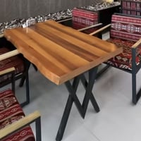 طاولة جبيرة ثقيلة جدا مقاوم للمي قياس 120 سم مع 4 كراسي حديد نظيف جداً...