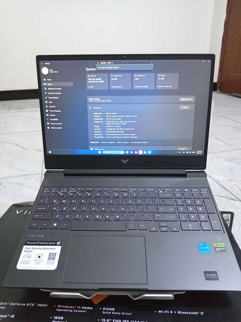 HP Victus • RTX 4050 • رام 16GB