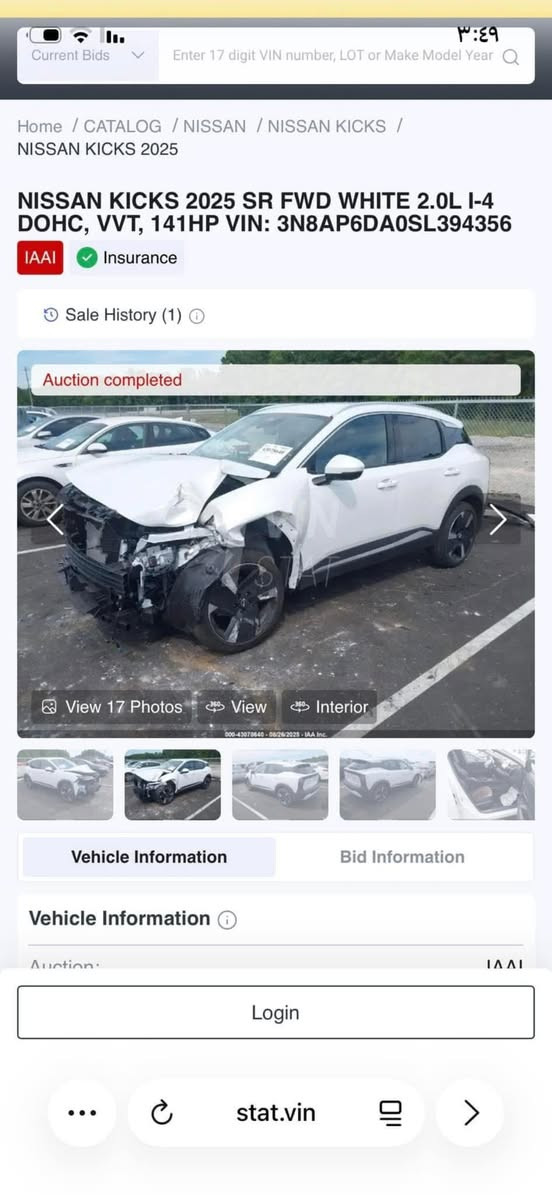 السلام عليكم 

السعر جدا مناسب بالنسبه لونه وموديله 

نيسان كيكس AWD SR موديل : 2025
اللون مميز : ابيض 

عداد المسافه 6000mi 

حجم المحرك : 2.0L (4.سلندر)
 
سياره بيها جامرلغ السايق + بونيد صبغ♥️ بدون شواصي شرط 

المواصفات : SR. AWD

كيج الـــكتـــرونـــي
داخل 𝐋𝐄𝐃 ليـــد
بصمة ابـــواب 
‏‎بصمة تشـــغـــيل 
تشغيل عــــن بعد 
‏‎شـــاشـــة ايبـــاد
كـــاميـــرة °360
‏‎كـــاميـــرة امامي 
كـــاميـــرة جانبي
كـــاميـــرة خلفي 
هـــانـــد بـــريـــك بصمة
اوتو هولد (𝐀𝐔𝐓𝐎 𝐇𝐎𝐋𝐃)
اوتو ستارات (𝐀𝐔𝐓𝐎 𝐒𝐓𝐀𝐑𝐓)
اوتو ستوت (𝐀𝐔𝐓𝐎 𝐒𝐓𝐎𝐏)
رادار امامي (تحديد مسار)
‏‎رادار جانبي (نقاط عمياء)
‏‎رادار خلفي (التحذير من الاصطدام)
حساسات °360
‏‎حساسات امامي
‏‎حساسات جانبي 
‏‎حساسات خلفي 
نظام (𝐄𝐂𝐎)
نظام (𝐍𝐎𝐑𝐌𝐀𝐋)
نظام (𝐒𝐏𝐎𝐑𝐓)
تحكيمات استيرن
كشنات جلد
تبريد لمس
تبريد مركزي
لايتات 𝐋𝐄𝐃 ليد ثلاثة عدسة بيلادي 
 بكلايتات 𝐋𝐄𝐃 ليد بيلادي
ويل كروم سبورت
السعر 💵 نهائي  بدون عمله 165$

‏‎تفاصيل اكثر الاتصال  
‏  
 WhatsApp ☎️ ***********
