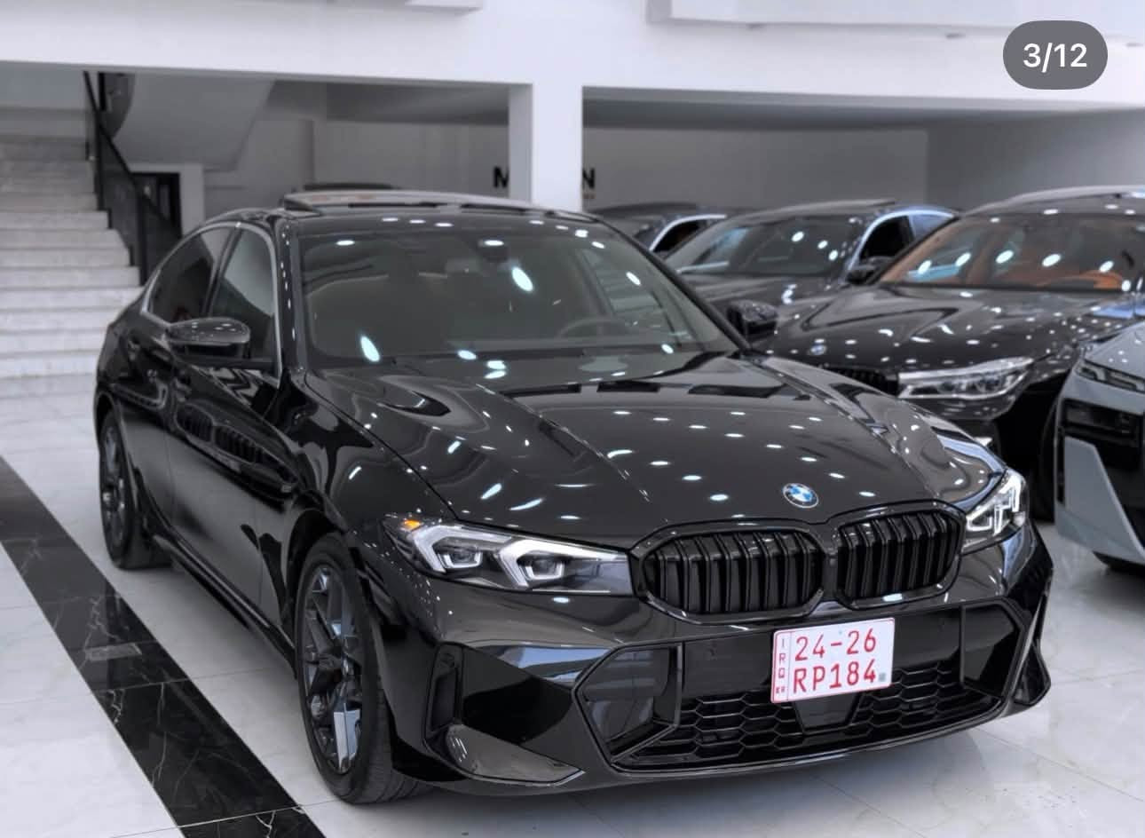بي ام دبليو 330i 
موديل2025 
حجم محرك 4 سلندر توين توربو
العداد / ماشية 30الف فقط

فول مواصفات
٥ كاميرات 
اوتوپارك
صندوق شفط
تشغيل عن بعد
 فتحه سلايد روف
مري شفط مع اشاير بالمري
 مرايه جانبيه والوسط نوع Auto Dim
لون اسود
 4 ابواب بصمه
ماوس للتحكم
 كشنات اماميه كهرباء هيتر
كاميرا خلفي
 حساسات خلفي و امامي 360 درجة
كشنات جلد
 لايتات عدسة زينون
بك لايت ليد
 داخل 12 لون
حساس مطر اتوماتيك
 رادار مرايا امامي و خلفي
تبريد قطعتين
 مرايا كهربائية
هاند بريك كهربائي Auto hold
 لايت عدسه متحرك مع الستيرن
رادار امامي وخلفي وجانبي ومانع اصطدام توقف ذاتي ، نظام القيادة الذاتية ACC، نظام منع الخروج عن المسار LKA
 نظام النقطة العمياء BSA

 ECO pro نظام
Confort
Sport
sport plus+
الطرر  شبر جملغ ورا PDR

 ايرباك سيستم مرجع 
شركة بشرط الفحص    
   3MW69CW01S8E98997
مكان السياره -دهوك
السعر 310$ بي مجال
***********

نص مكتوب في الصور:
- 2/12
- 3/12
- 4/12
- 5/12