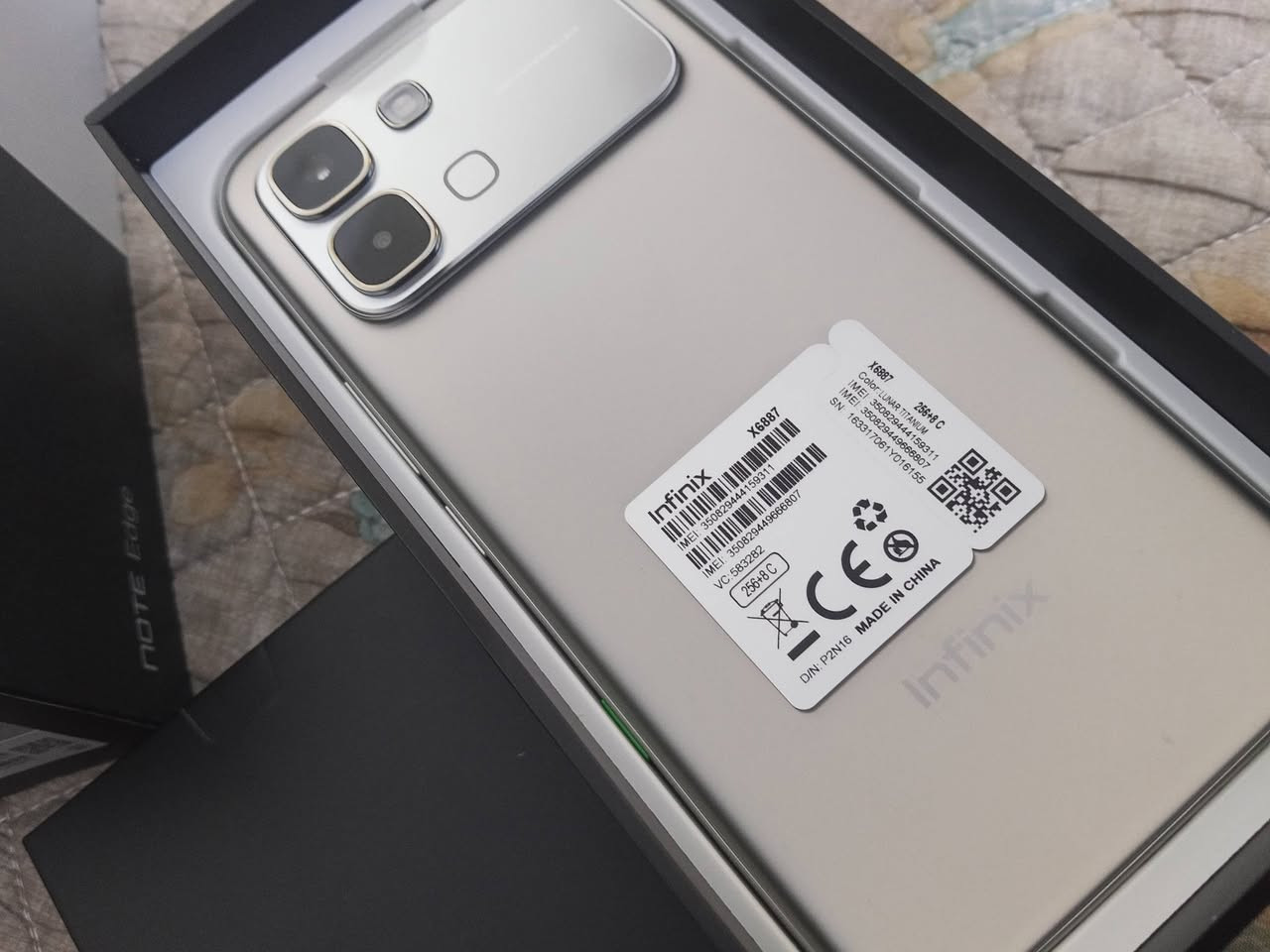 انفنكس نوت ايدج 5G
بلكارتونه مامفتوح جديد 100%
زاكره 256 رام 16
للعلم جبته جديد بلنقد 440 اريد ابيعه 380 قفل 
للتواصل ***********
